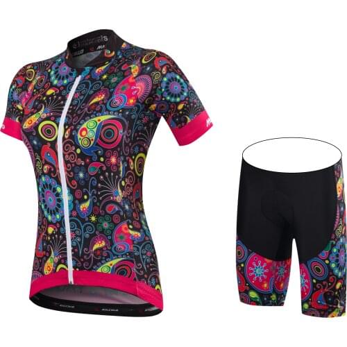 Womens Cycling Jerseys Lady Road Racing Jersey Summer Bicycle Sportswear Bike Wear Set Free Shipping QM17DT12