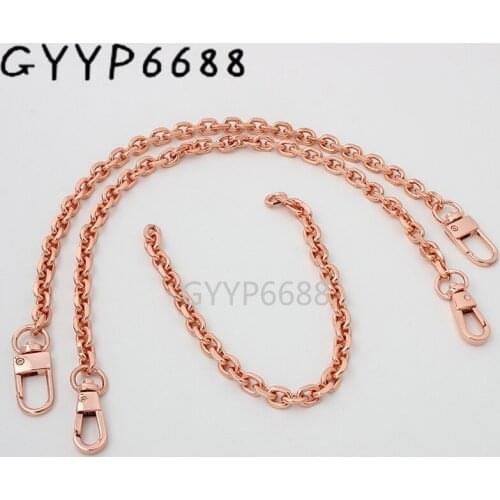1-5pcs rose gold 2*7.5*9mm width Iron meterial chains with 2 kinds of snap hooks for chains bag wholesale purse straps