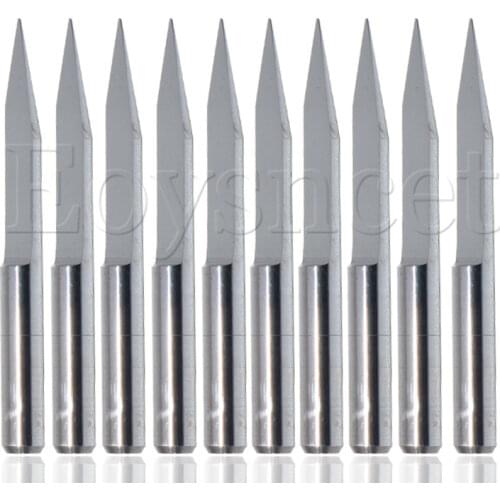 10Pcs 25 Degree 0.3mm CNC Carbide Engraving Bits V-shape for ABS/Metal/Acrylic