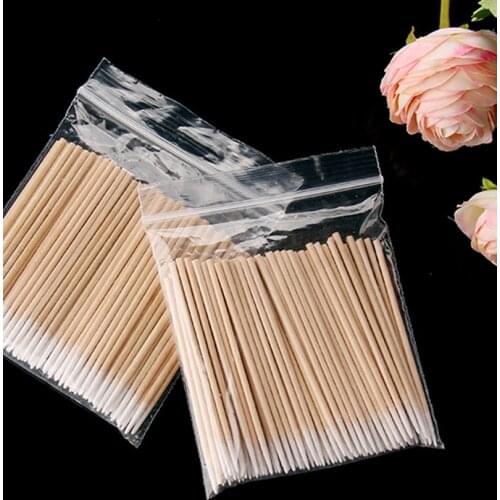 1000pcs Disposable Ultra-small Cotton Swab Lint Free Micro Brushes Wood Cotton Buds Swabs Eyelash Extension Glue Removing Tools