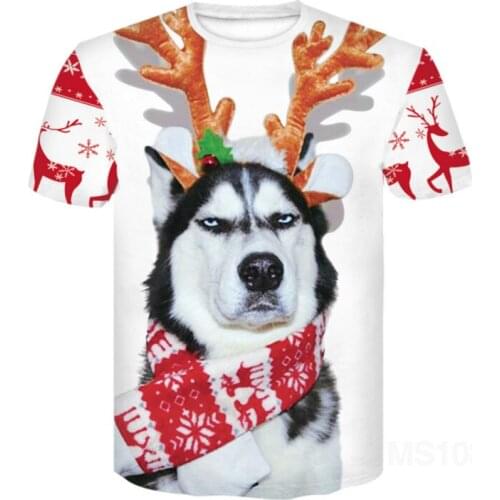 2021 summer mens cute cute pet short-sleeved T-shirt 3D pattern Harajuku casual comfortable breathable top