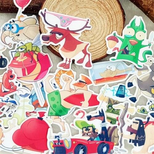36 pcs/pack Paper Cute anime small animal Sticker Toys The Luggage Stickers For Moto Car & Suitcase Cool Fashion Laptop stickers