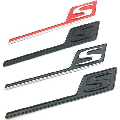 3D New ABS S Badge Car Rear Emblem Sticker for Mercedes Benz AMG W117 W205 Cla45 C63 W212 E63 W207 W176 A45 X156 Gla45 Styling