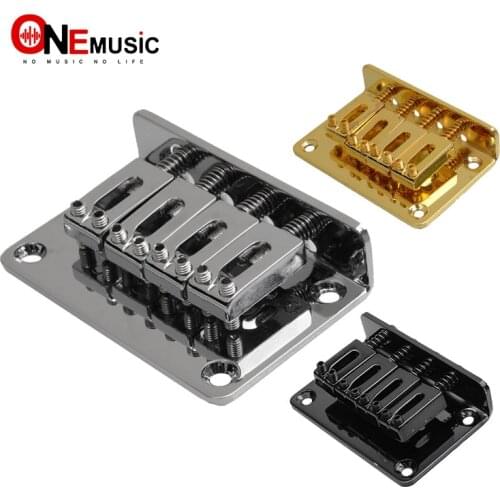 4 String Box Fixed Guitar Bridge Strings through body 60*38.5mm Tailpiece Black/Gold/Chrome