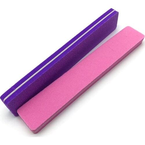 50pcs Sponge Nail File Buffer 100/180 Square Straight Lime a Ongle Manicure Sanding Files UV Gel Polish Remover Nail Care Tool
