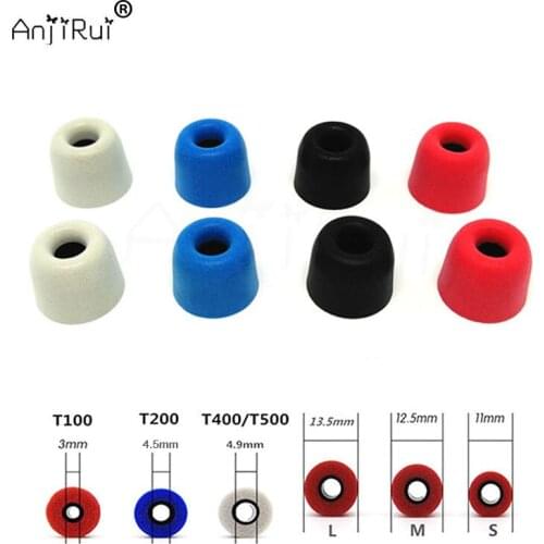 8 pcs/4 pair Memory foam tips Ear Pads 4.9mm insulation foam tips T400 for in-ear earphone headset earphones enhanced bass