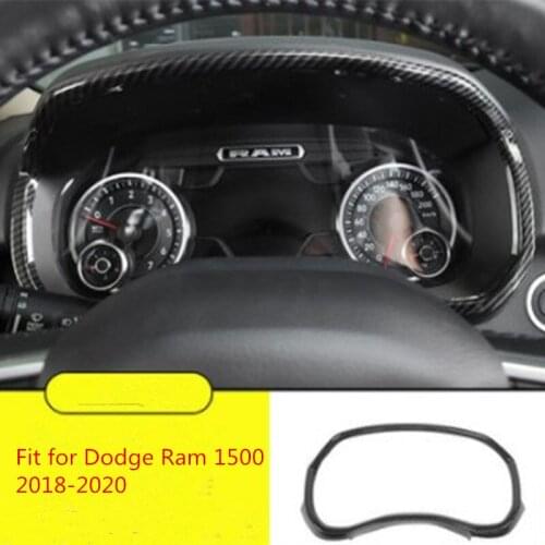 Car Interior Dashboard Meter Frame Decal Sticker Carbon fiber ABS Fit For Dodge RAM 1500 2018-2020 car styling