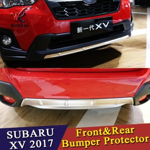 WK Car Styling For Subaru XV GT3 GT7 2017 2018 Stainless Steel Front & Rear Bumper Skid Protector Guard Plate Cover Trims 2pcs