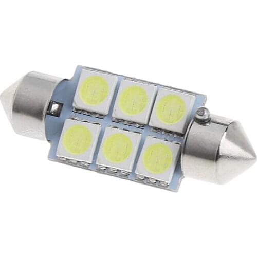 652F White 36MM 6-LED 5050 SMD Car Auto Interior Festoon Dome Light Lamp Bulb DC12V