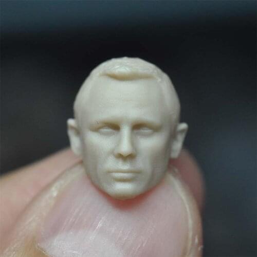 Blank 1/18 Scale James Bond Daniel Craig Head Sculpt Unpainted Fit 3.75" Figure