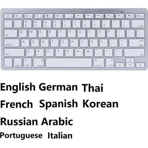 Italian Arabic Portuguese French Russian German English Spanish Thai Korean Wireless Bluetooth 3.0 keyboard for Tablet Laptop