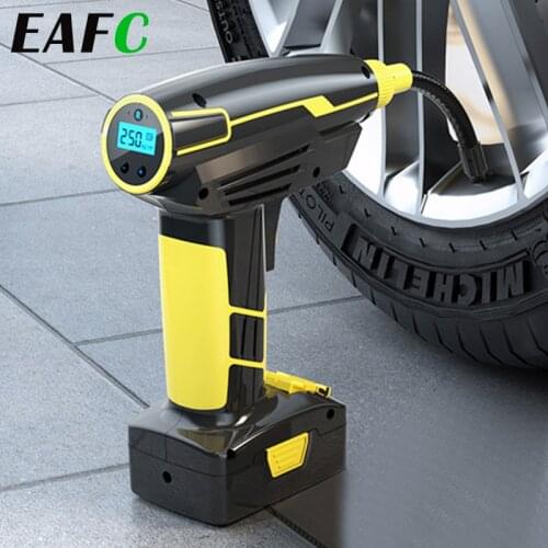 Wireless Car Air Compressor Cordless USB Charging Handheld Air Pump Digital Display LED Lighting For Car Motorcycle