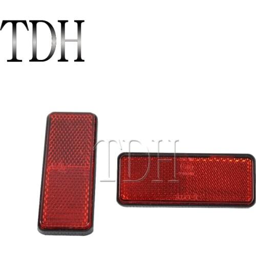 Red Rectangle Reflector Motorcycles Scooter Bicycle Bike Side Reflector Left And Right Decorative Panels