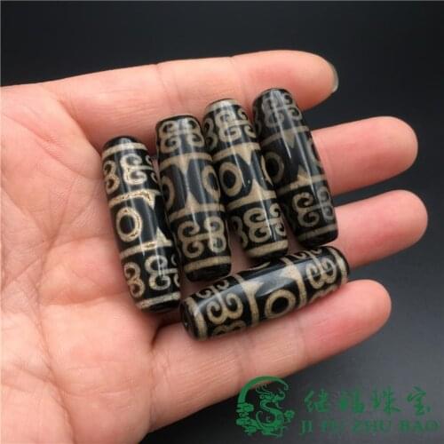 1pcs 1lot Natural Agate Tibat Dzi Bead 3 Eye Charms for Jewelry Making
