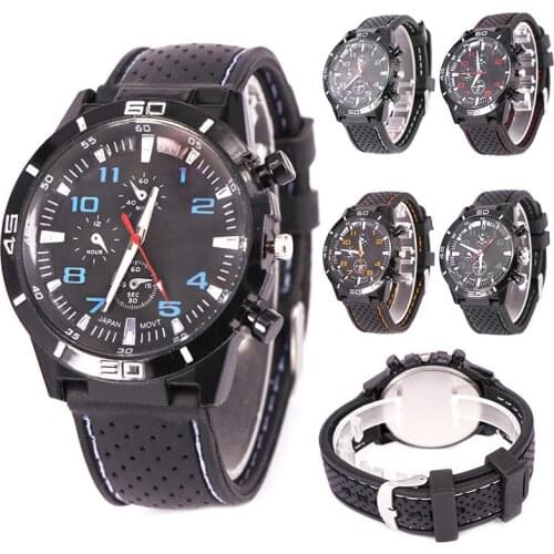Fashion Men Boys Watch Quartz Wristwatches Silicone Band Casual Male Clock Unique Design Big Watch Male Luxury Wristwatch