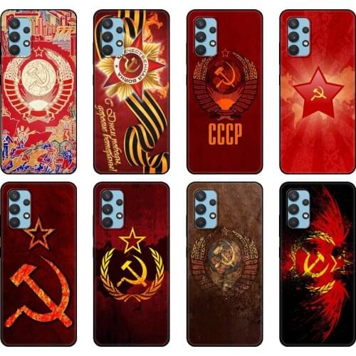 Black tpu Case For Samsung galaxy A12 A22 A32 A42 A52 A72 4g 5g S21 PLUS ultra back cover Soviet Union USSR May Victory Day