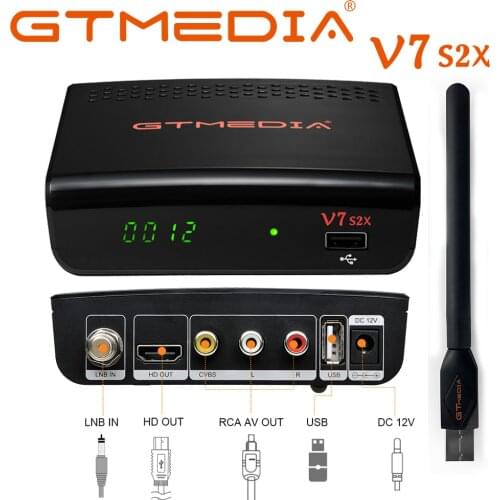 Gtmedia V7 S2x DVB-S2 Satellite Receiver with usb wifi gtmedia V7s HD Digital Receptor Upgrade ccam BOX Freesat v7s HD no app