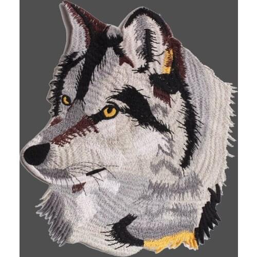 Fine Fierce Wolf Patches for Clothing Bikers Badges Sew on Embroidery Stickers 3D Diy Punk Animal Clothes Stripes Appliques