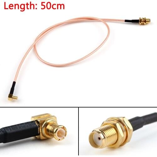 Artudatech 50cm RG316 Cable SMA Female Jack To MCX Male Plug Right Angle Pigtail 20in FPV