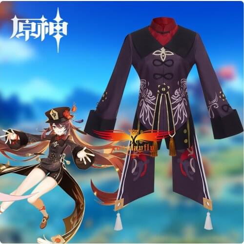Anime 2021 Genshin Impact Hu Tao Cosplay Costumes for Women Adult Printed Hanfu Kimono Blouse Shorts Accessories Halloween Cos
