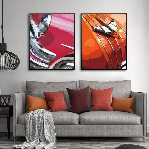Retro Colorful Creative Car Art Wall Art Picture Printing Canvas Painting Home Living Room Decoration