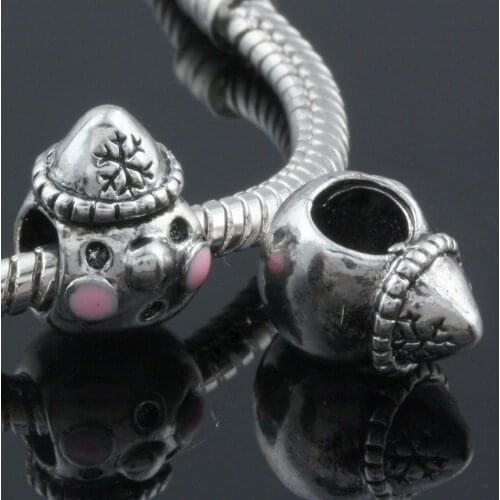 5pcs/lot Cool Fashion Vintage Retro Black Scary Skull Head Beads fit Bracelet Charms Beads DIY Jewelry