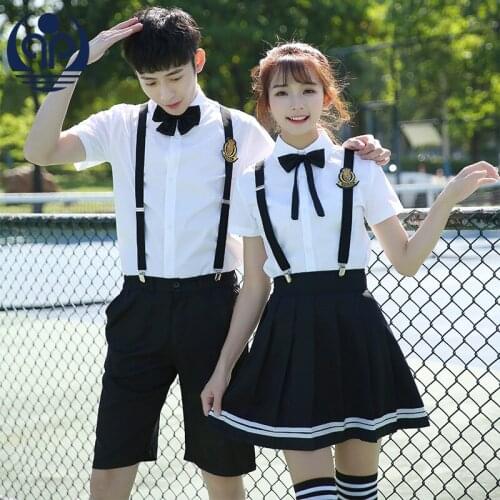 Summer School Uniform Set Student Uniform Tie Sailor Suit Set Table Costume Japanese School Uniform Girl Short Sleeve D-0586