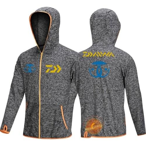 Summer New DAIWA Long Sleeve Fishing Shirt Quick Dry Fishing Clothing Anti-UV Sunscreen Hiking Fishing Clothes