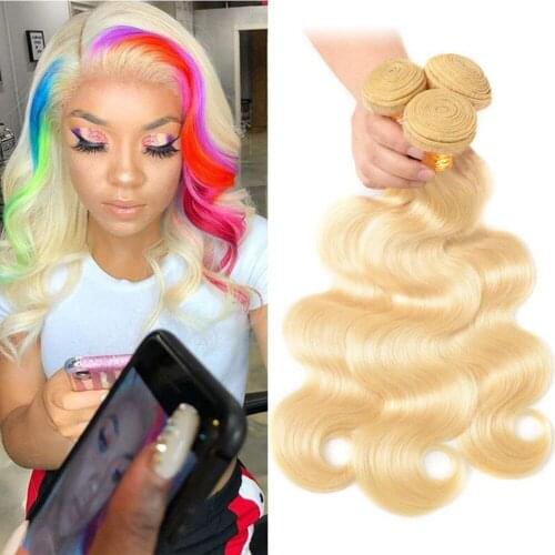Maxine Body Wave 613 Bundles 28 30 Inch Body Wave Human Hair Blonde Bundles Remy Brazilian Body Wave Hair Weave Bundles Deal