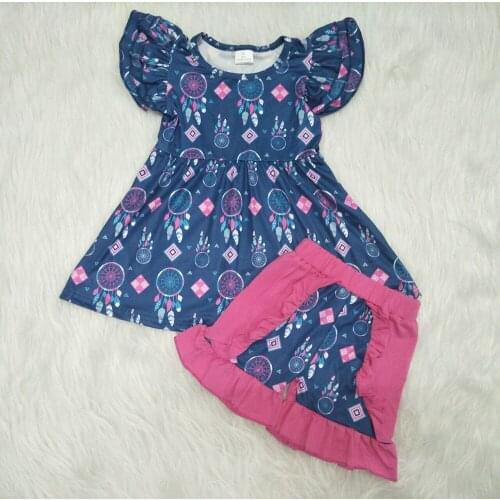 Summer boutique flutter ruffle girl outfit toddler clothes for Dream Catcher