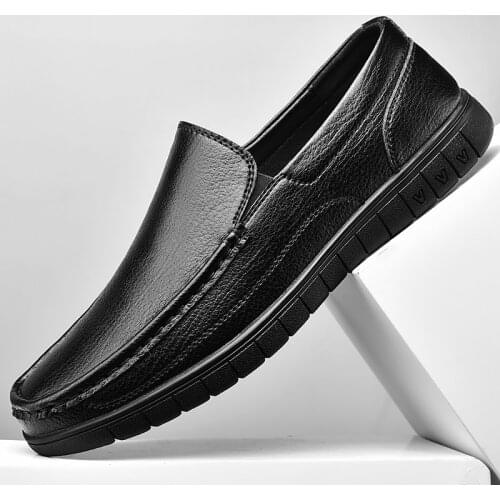 Men Boat Shoes Casual Business Formal Mens Loafers Shoes Moccasins Flat Shoes Fashion Split Leather Slip on Driving Footwear Man