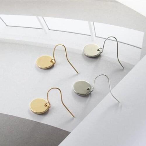 New Fashion Personality Minimalist Geometric Metal Mini-disc Earrings, Round Earrings Jewelry Wholesale And Retail Womens Gifts