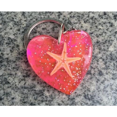 FREE SHIPPING wholesale lots 15 pcs fashion pink love fine color heart design five star style cool keychain