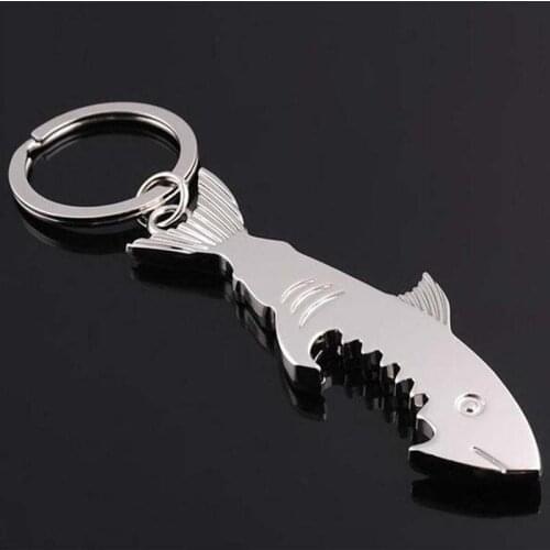 Shark Shaped Bottle Opener Keychain Shaped Zinc Alloy Ring Beer Bottle Opener
