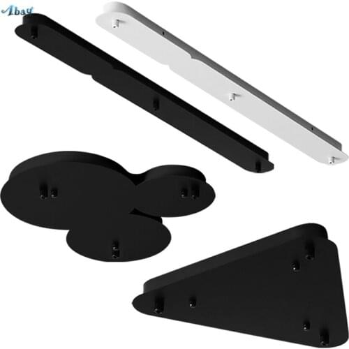 Pendant Lights Modeling SUCTION Top Plate Ceiling Black White Long Lamp Holder Base Straight Plate 3 heads Lighting Accessories