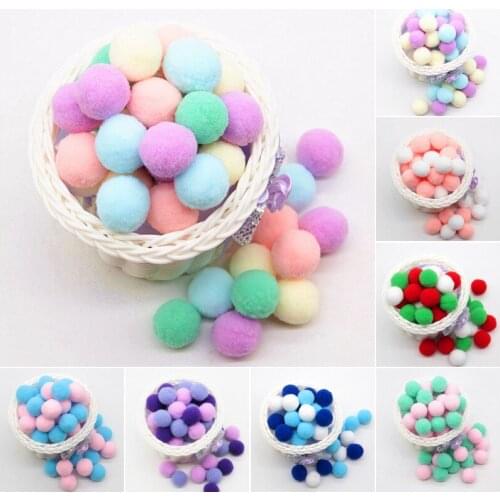 25mm Pompon Mix Color Pompom Fur Craft DIY Soft Pom Poms Plush Ball Wedding Home Decoration Sewing on Cloth Accessories 20g