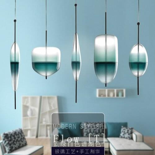 Dining Room Venice FlowT Led Pendant Light Gradient Glass Led Pendant Light Nordic Led Chip Hanging Lamp Suspension Lamp Fixture