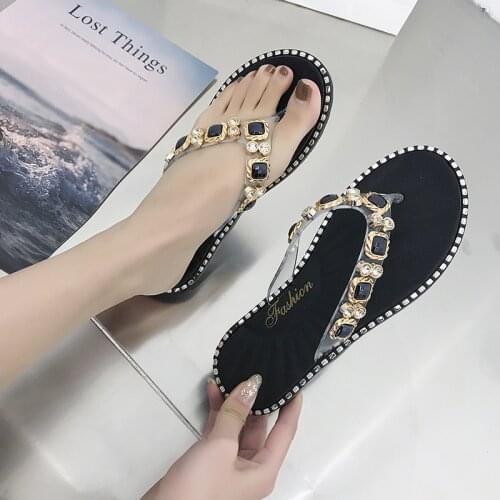 Glitter Slippers Women Summer Sandals Fashion Bling Female Bling Outer Wear Toe Flip Flops Beach Diamond Flat Shoes Slip Sandals