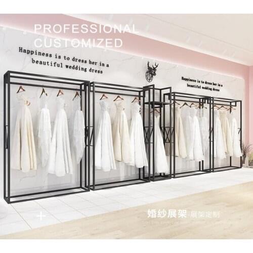 Clothing store display rack floor-type wedding dress rack high-end studio dedicated long dress evening dress rack
