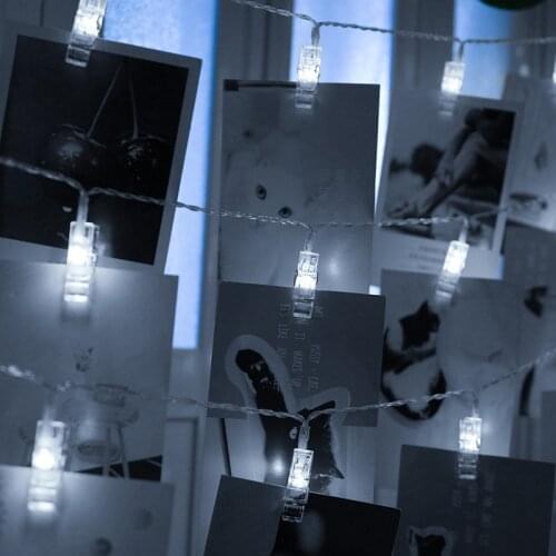 1.5M 3M 6M Photo Clip Holder LED String Lights 10 20 40LED for Wedding Party Holiday Home Lighting Decoration Lamp