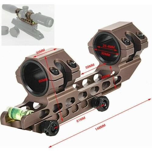 Tactics PEPR Cantilever 1Inch to 30mm Rifle Scope Mount With Bubble Level For 20MM Picatinny Rails Shooting Hunting