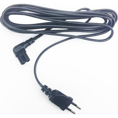 Right Angled Europe EU AC power cable cord EU 2-pin AC plug to angled figure 8 C7 plug 3M 1.5M for PS4,TV,DVD etc