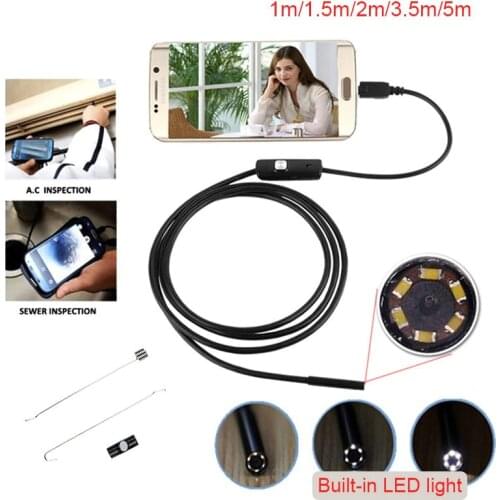 New 5.5mm 7mm 1M 2M 5M 3.5M USB Cable Waterproof 6LED Android Endoscope 1/9 CMOS Mini USB Endoscope Inspection Camera Borescope