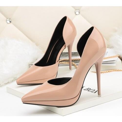 2021 Summer Women 12cm High Heels Platform Pumps Female Elegant Sweet Platform Shoes Pointed Toe Stiletto Cheap Office Red Pumps
