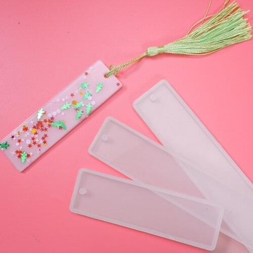 1Pcs Rectangular Silicone Bookmark Mold Crystal Epoxy Blank Bookmark Mold Epoxy Resin Jewelry Crafts Silicone Transparent Mold