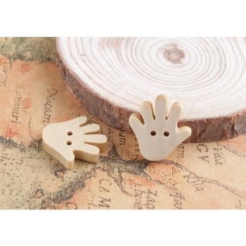 200PCS DIY 2 Holes Hand Wooden Buttons Embellishment Sewing Craft #26516