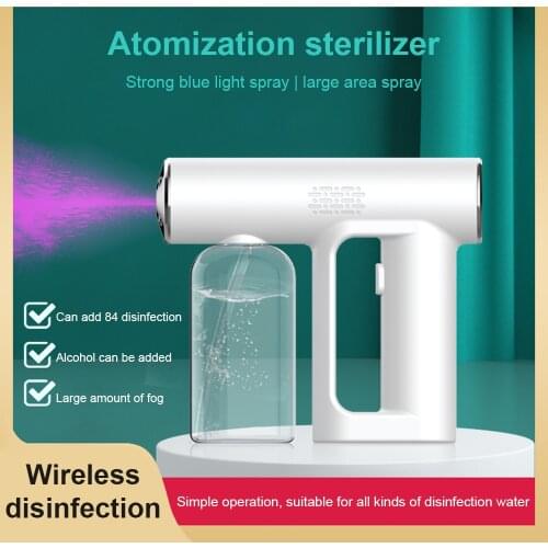 250 ML Wireless Electric Sanitizer Sprayer Disinfects Blue Light Nano Steam Spray Gun Sterilizing Nano Spray Gun For Home Office