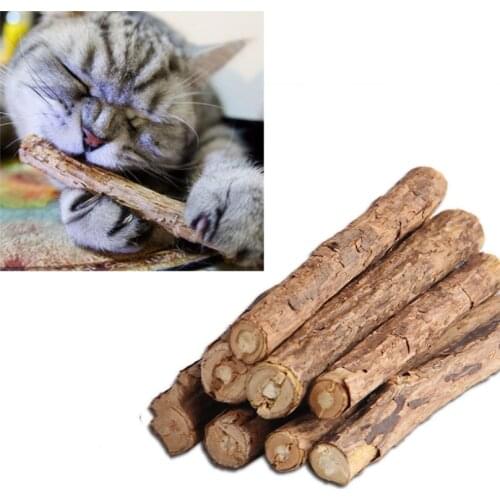 5pcs Pet Cat Kitten Chew Stick Treat Toy Natural Matatabi Polygama Catnip Molar Toothpaste Stick Cleaning Teeth for Kitten