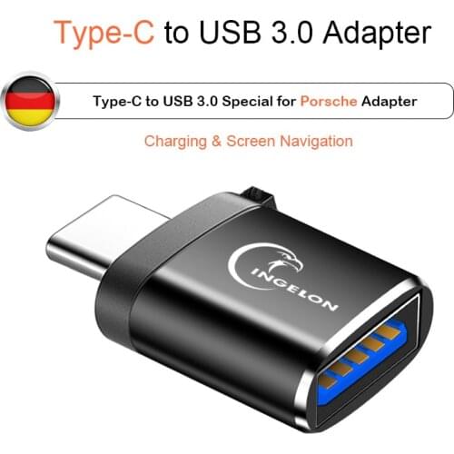 USB C to USB Adapter Type C to USB 3.0 Adapter for Porsche Cayenne Macan Panamera 911 718 Car Type-c Charge Data Converter