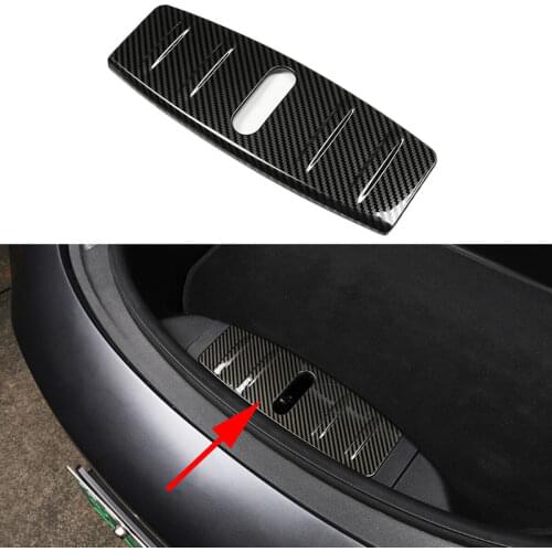 Carbon Fiber Car Front Storage Box Guard Sill Plate Cover For Tesla Model 3 2017 2018 2019 Interior Trim